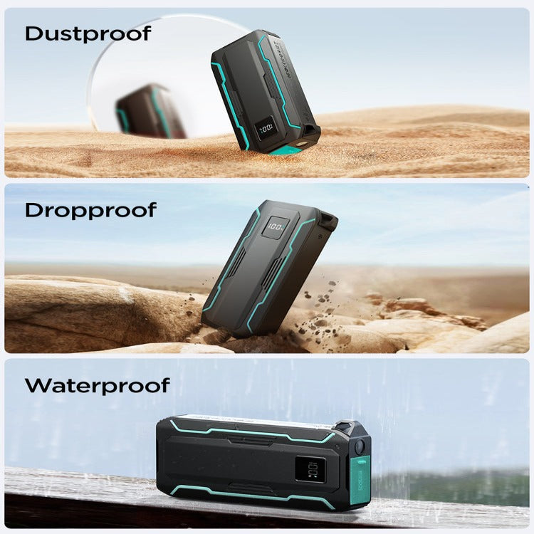 L017 22.5W Power Bank With Built in 2 in 1 Cables with SOS Light 10000mAh - Black