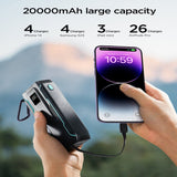 L017 22.5W Power Bank With Built in 2 in 1 Cables with SOS Light 10000mAh - Black