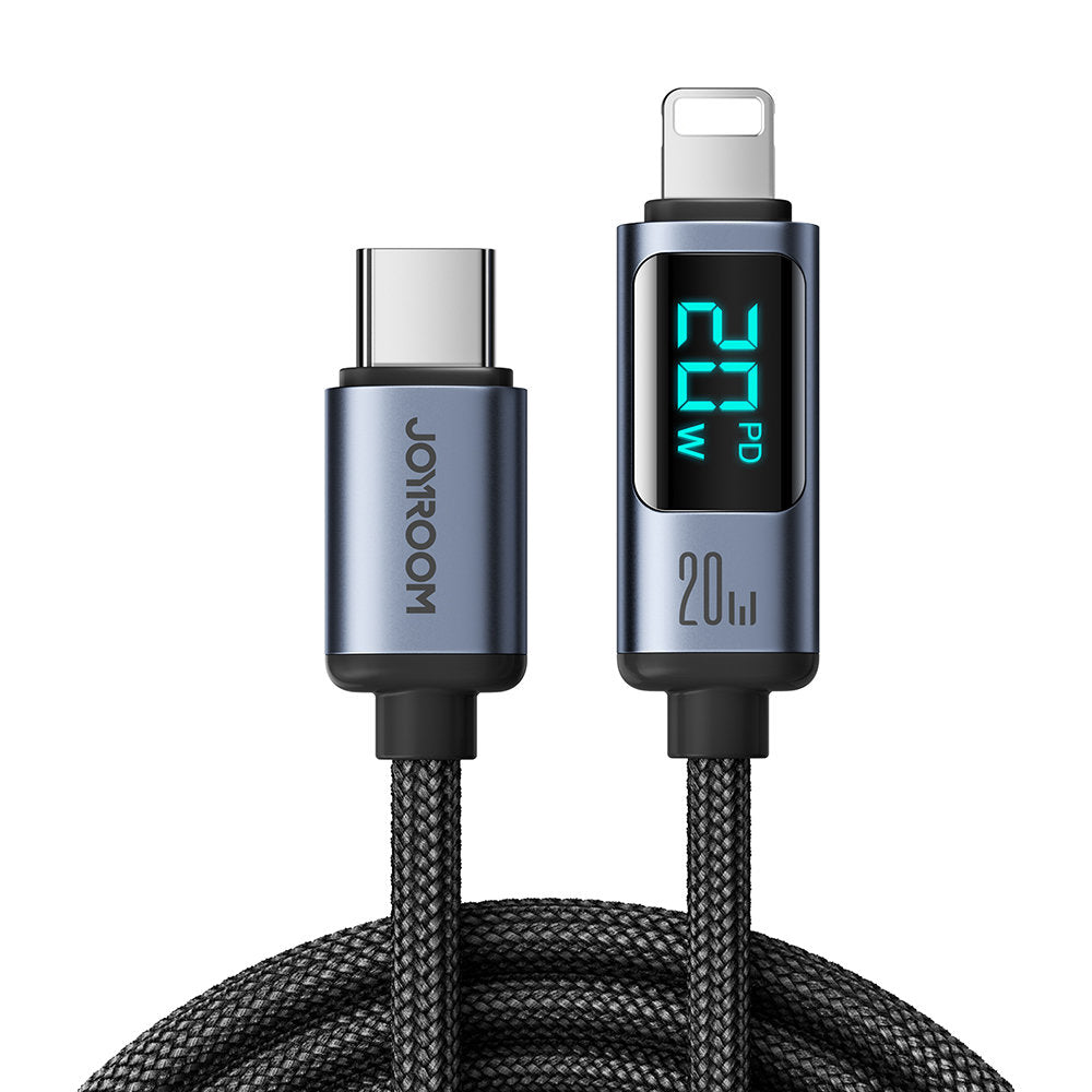 CL020A16 USB C To Lightning Cable 20W 1.2M With LED Display - Black