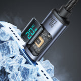 CL020A16 USB C To Lightning Cable 20W 1.2M With LED Display - Black